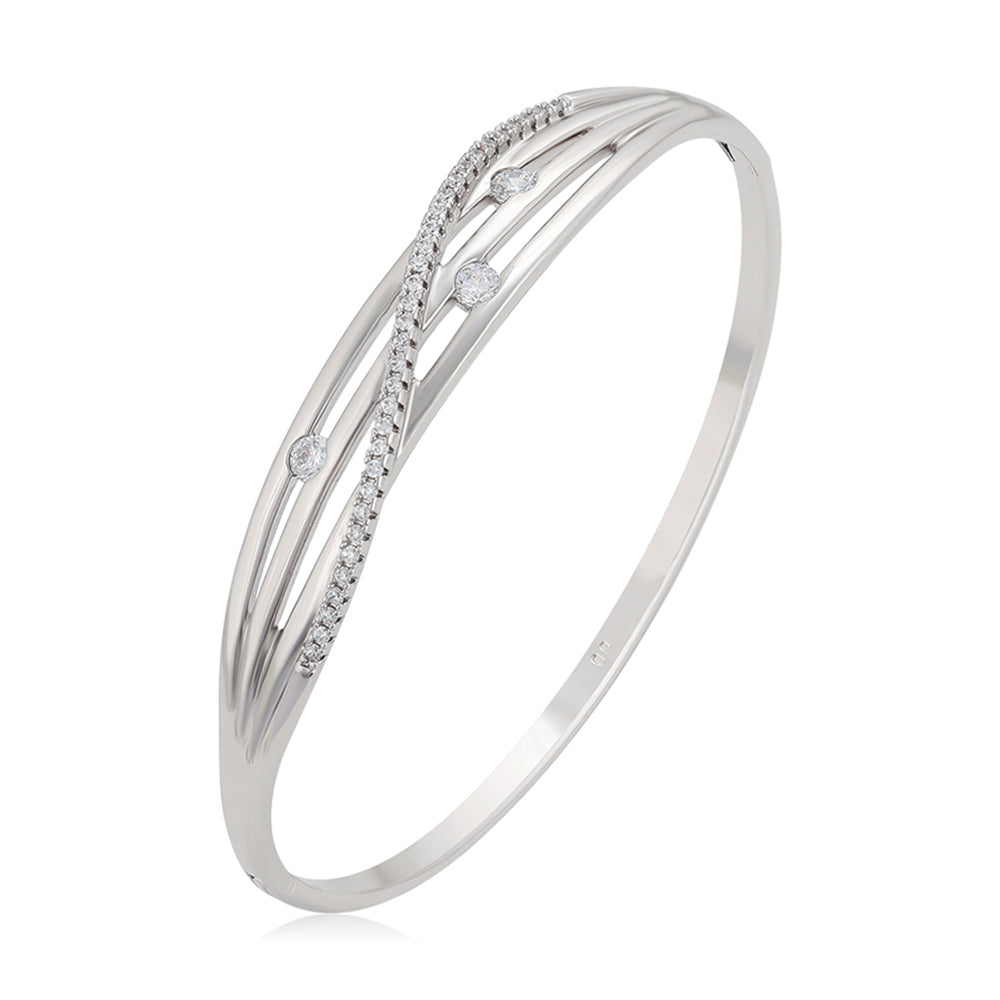 Pulsera de Aleación Bañado en Oro con Cristal Emporia® Blanco 1 