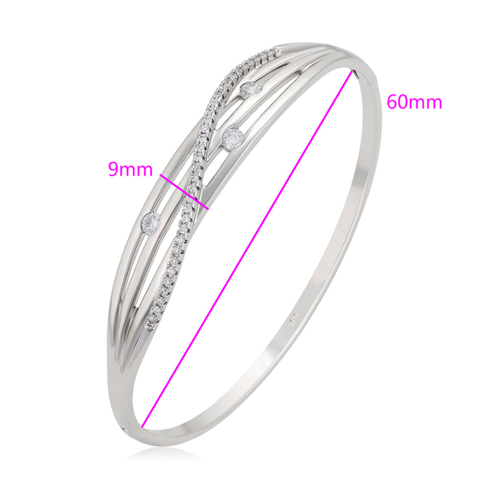 Pulsera de Aleación Bañado en Oro con Cristal Emporia® Blanco 2 