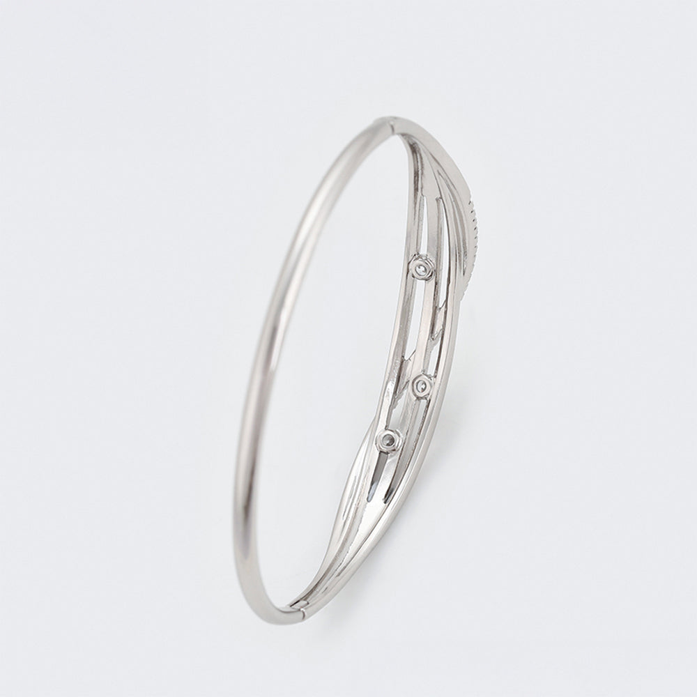 Pulsera de Aleación Bañado en Oro con Cristal Emporia® Blanco 3 
