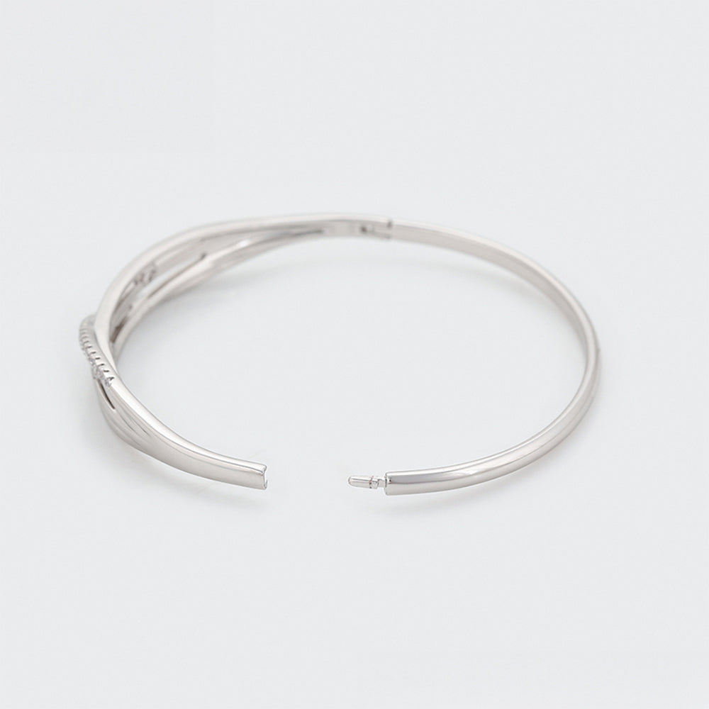 Pulsera de Aleación Bañado en Oro con Cristal Emporia® Blanco 4 