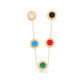 Collar de Aleación Bañado en Oro con Cristal Emporia® Rojo y Cristal Emporia® Azul