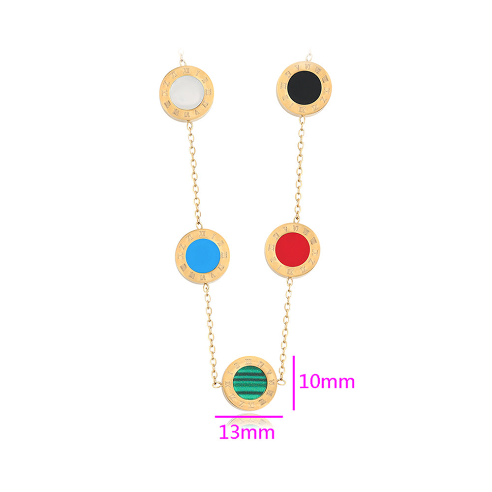 Collar de Aleación Bañado en Oro con Cristal Emporia® Rojo y Cristal Emporia® Azul 3 