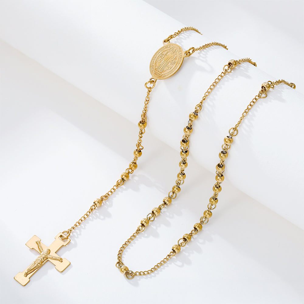Cruz Collar de Aleación Bañado en Oro ( Collar ) 1 