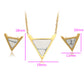 Conjunto de Aleación Bañado en Oro con Cristal Emporia® Blanco ( Collar +Pendientes )