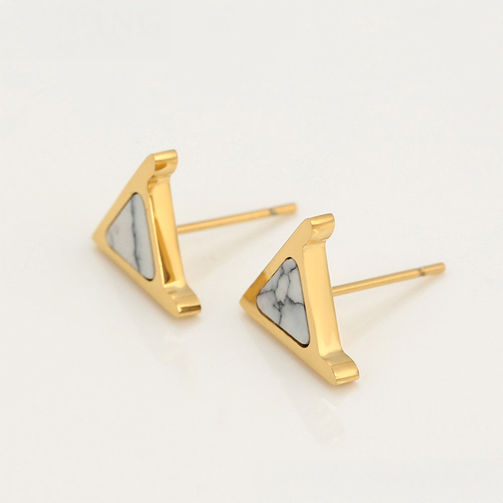Conjunto de Aleación Bañado en Oro con Cristal Emporia® Blanco ( Collar +Pendientes ) 7 