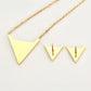 Conjunto de Aleación Bañado en Oro con Cristal Emporia® Blanco ( Collar +Pendientes )