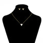Conjunto de Aleación Bañado en Oro con Cristal Emporia® Blanco ( Collar +Pendientes )