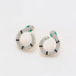 Conjunto de Aleación Bañado en Oro con Cristal Emporia® Verde y Cristal Emporia® Blanco ( Collar +Pendientes )