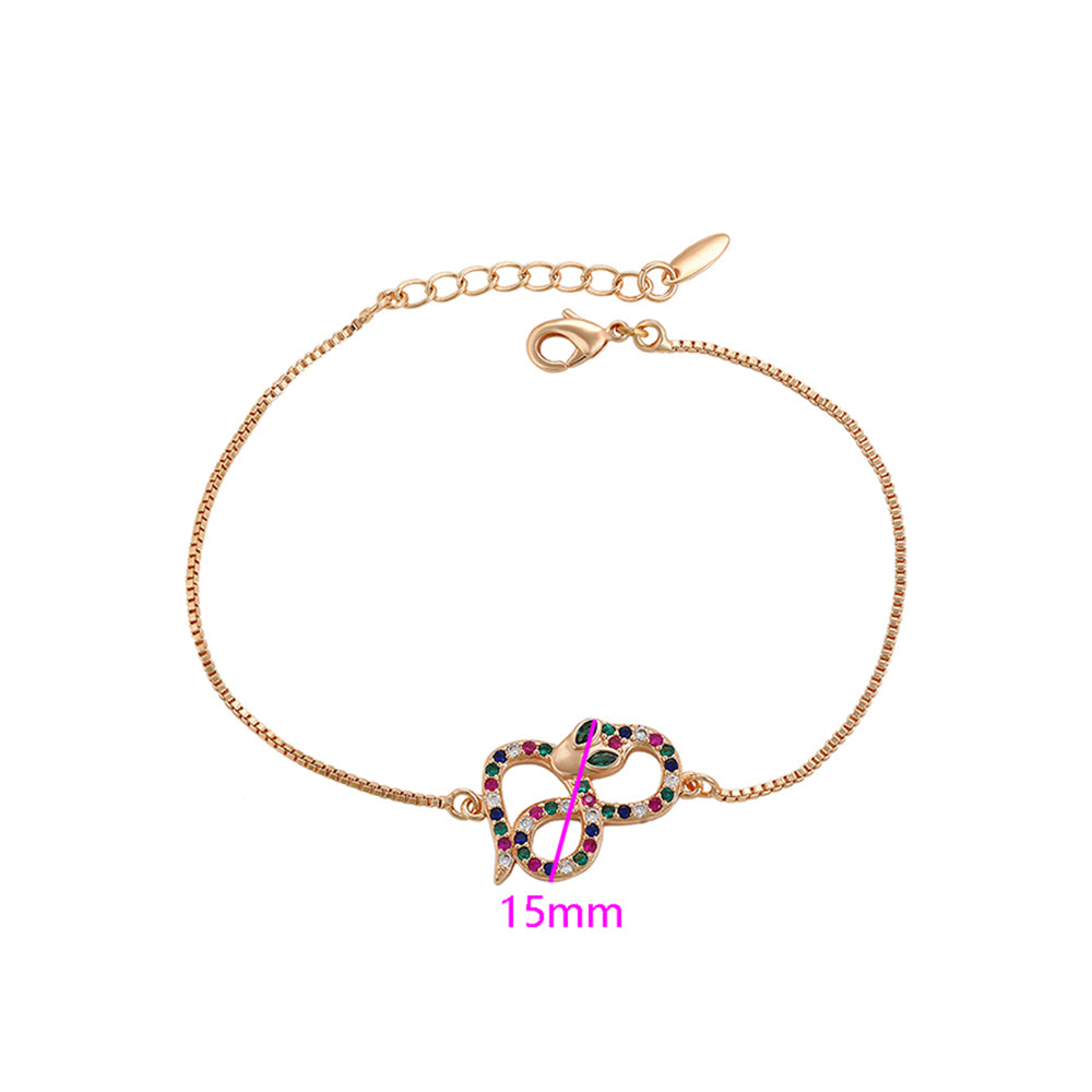 Pulsera de Aleación Bañado en Oro con Cristal Emporia® Rojo y Cristal Emporia® Verde 2 