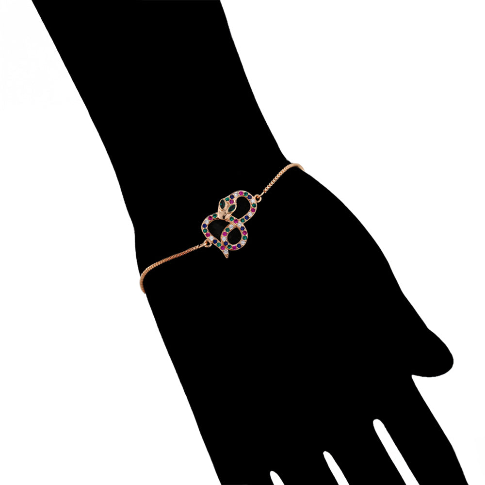 Pulsera de Aleación Bañado en Oro con Cristal Emporia® Rojo y Cristal Emporia® Verde 8 
