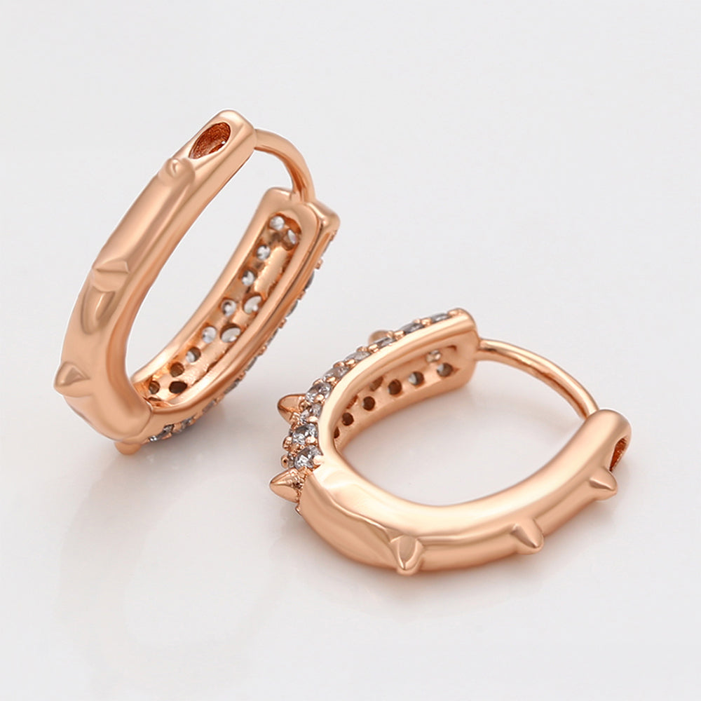 Pendientes de Aleación Bañado en Oro con Cristal Emporia® Blanco 7 