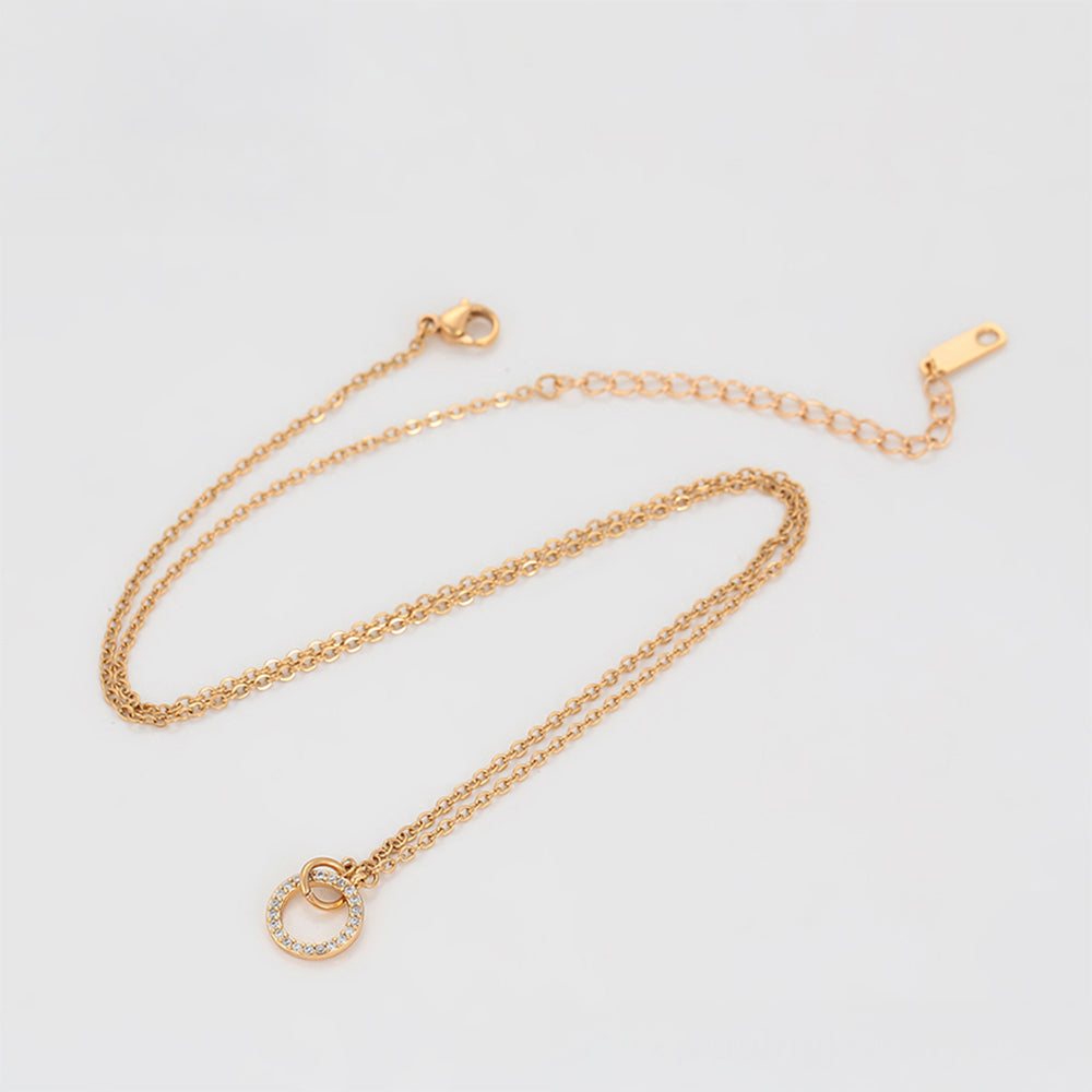 Collar de Aleación Bañado en Oro con Cristal Emporia® Blanco 3 