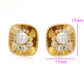 Pendientes de Aleación Bañado en Oro con Perla de cristal y Cristal Emporia® Blanco