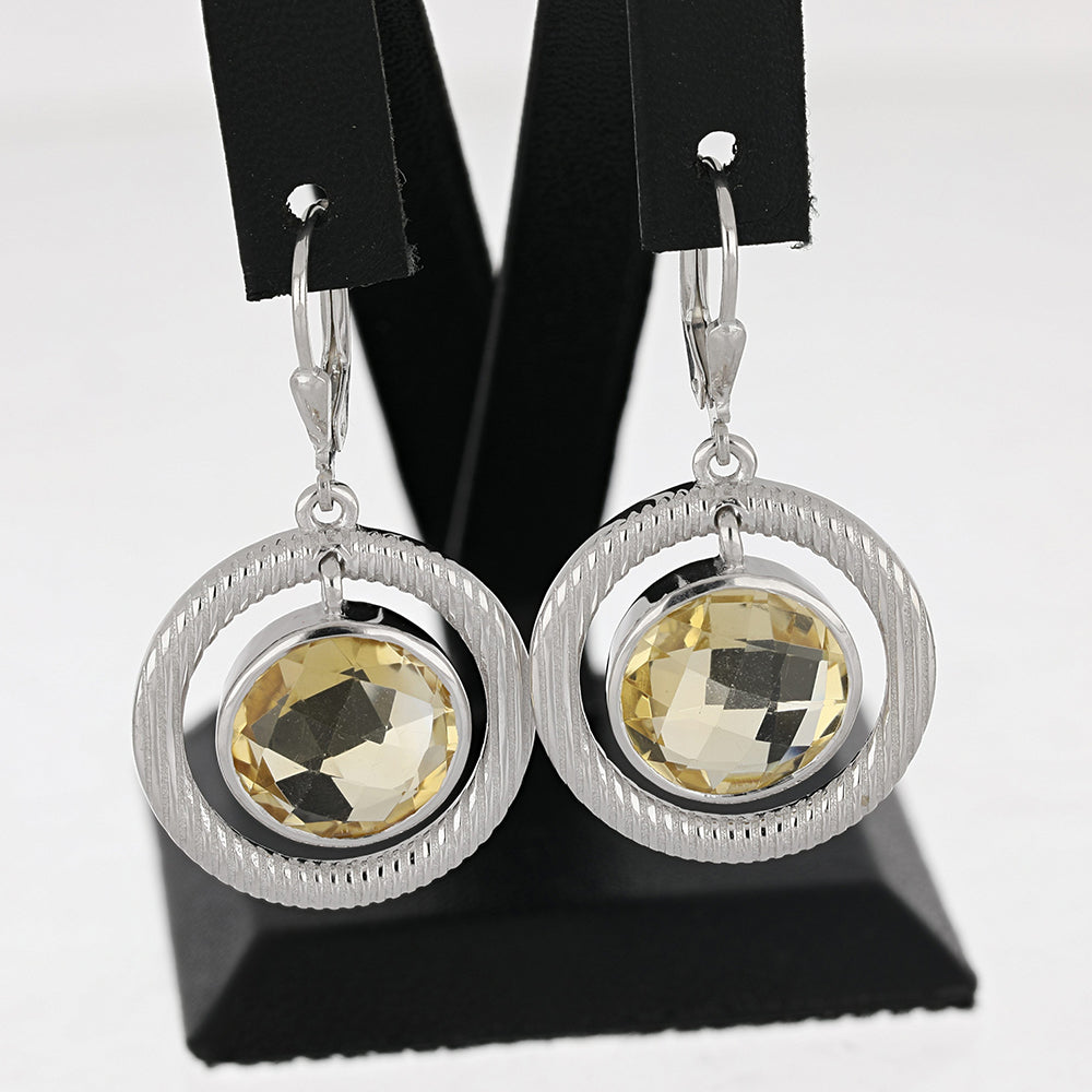 Pendientes de Plata con Citrino de los Montes Urales