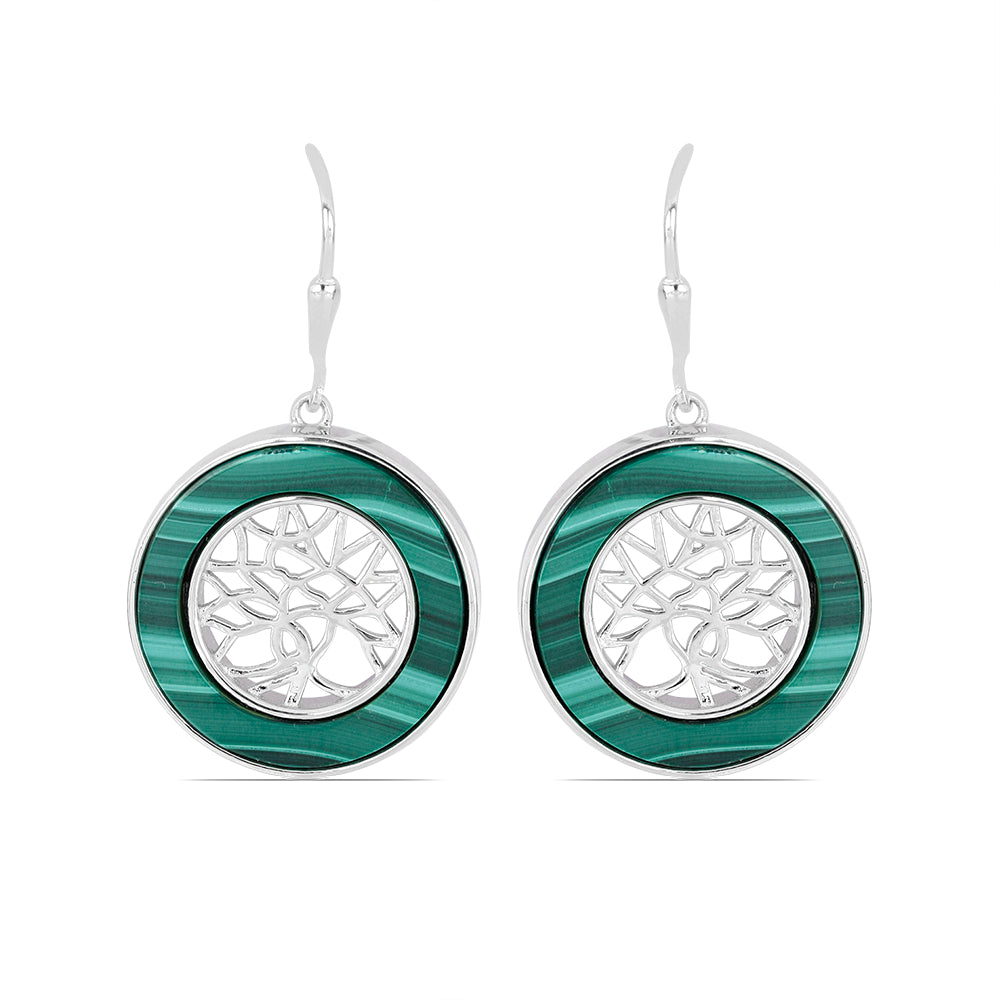 Pendientes de Plata con Malaquita de Gales