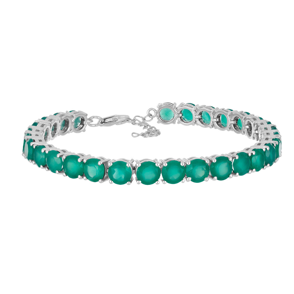 Pulsera de Plata con Ágata verde de Spruce Pine 1 