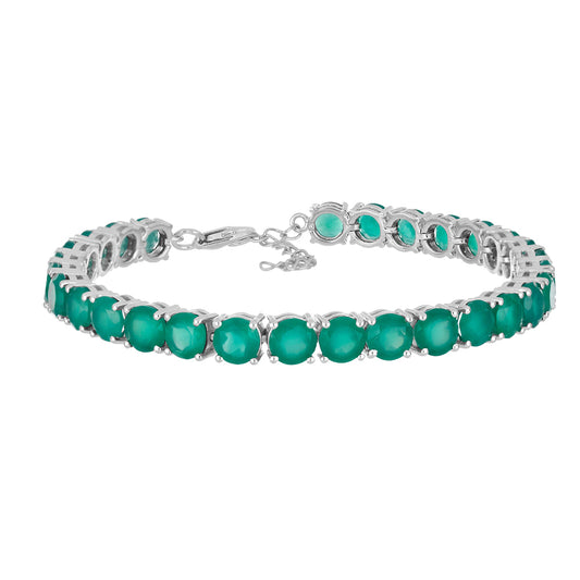 Pulsera de Plata con Ágata verde de Spruce Pine