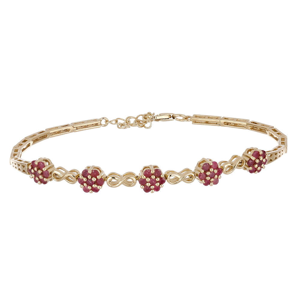 Pulsera de Plata Bañada en Oro con Rubí de Madagascar 1 