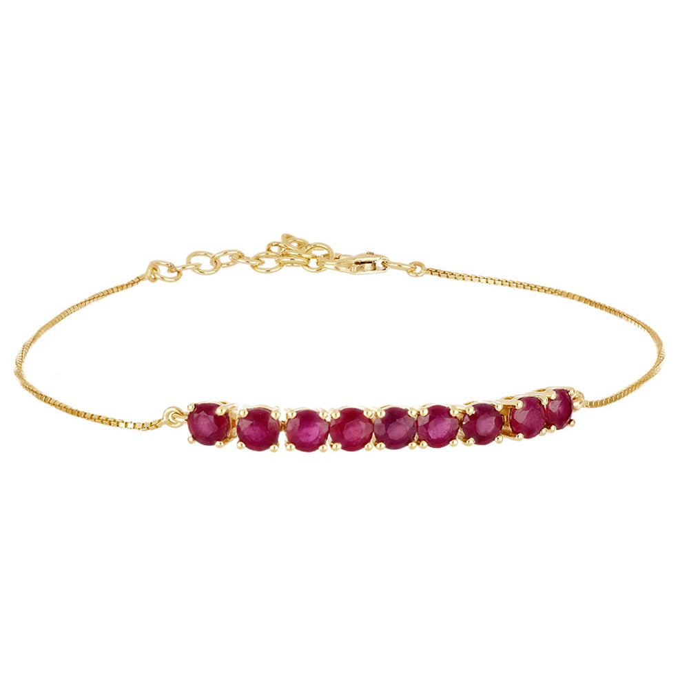 Pulsera de Oro 10K con Rubí de Madagascar