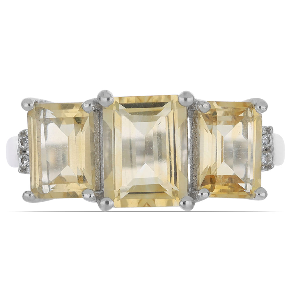 Anillo de Plata con Citrino de los Montes Urales 1 