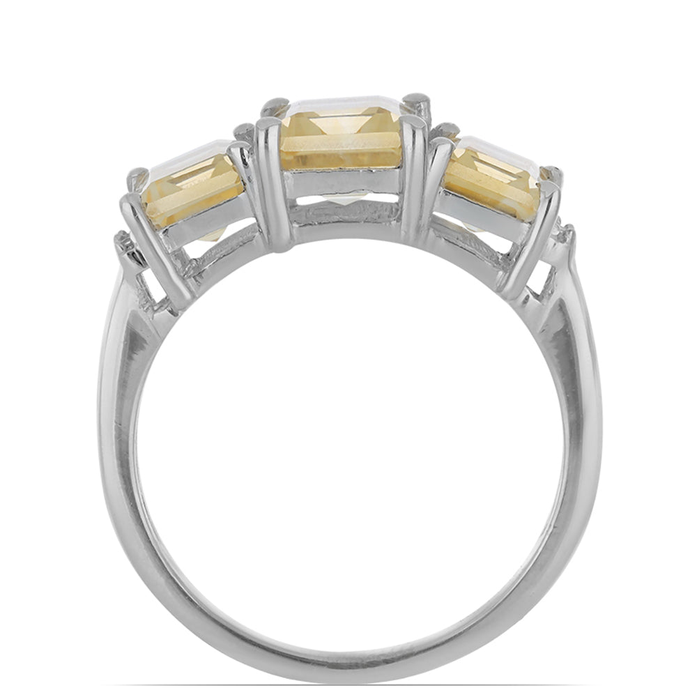 Anillo de Plata con Citrino de los Montes Urales