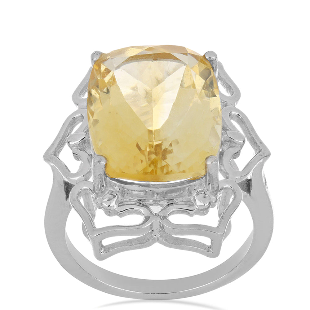 Anillo de Plata con Citrino de los Montes Urales 1 