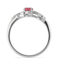 Anillo de Plata con Rubí de Madagascar y Topacio Blanco