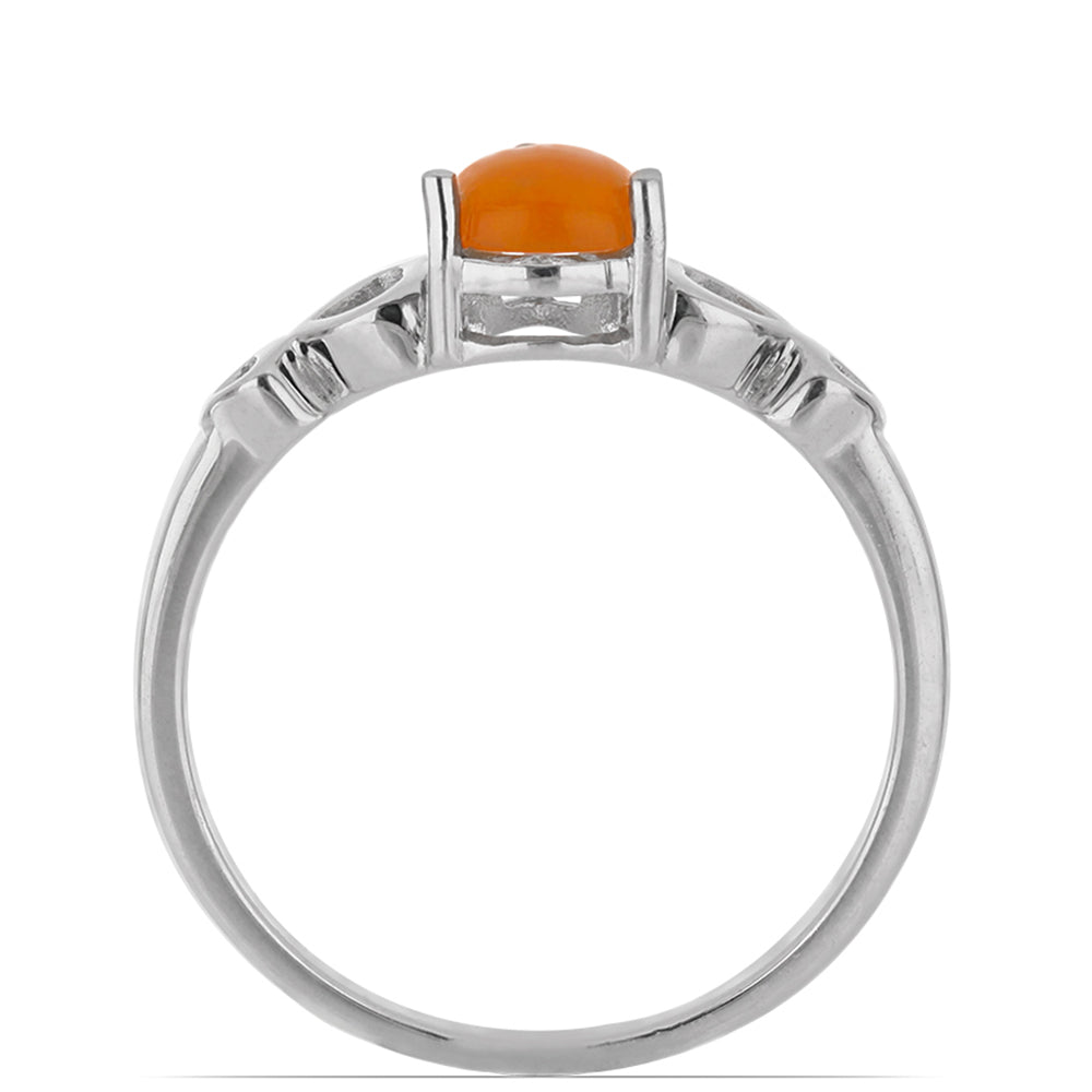 Anillo de Plata con Ópalo Naranja de Lega Dembi