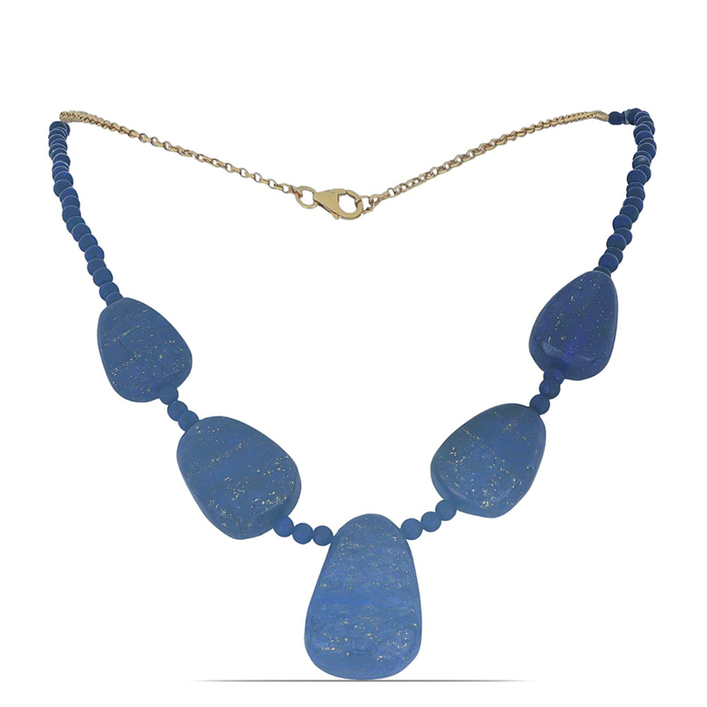 Collar de Plata Bañada en Oro con Lapislázuli de Badakhshan 1 