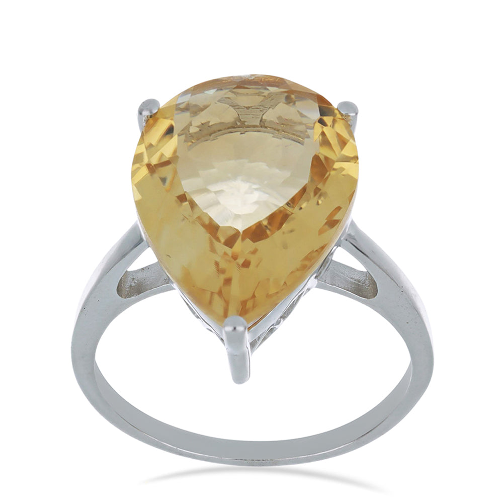 Anillo de Plata con Citrino de los Montes Urales