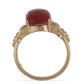 Anillo de Plata Bañada en Oro con Coral de Esponja Roja