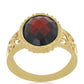 Anillo de Plata Bañada en Oro con Granate Barton
