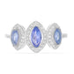 Anillo de Plata con Tanzanita y Topacio Blanco