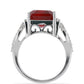 Anillo de Plata con Rubí de Madagascar y Topacio Blanco