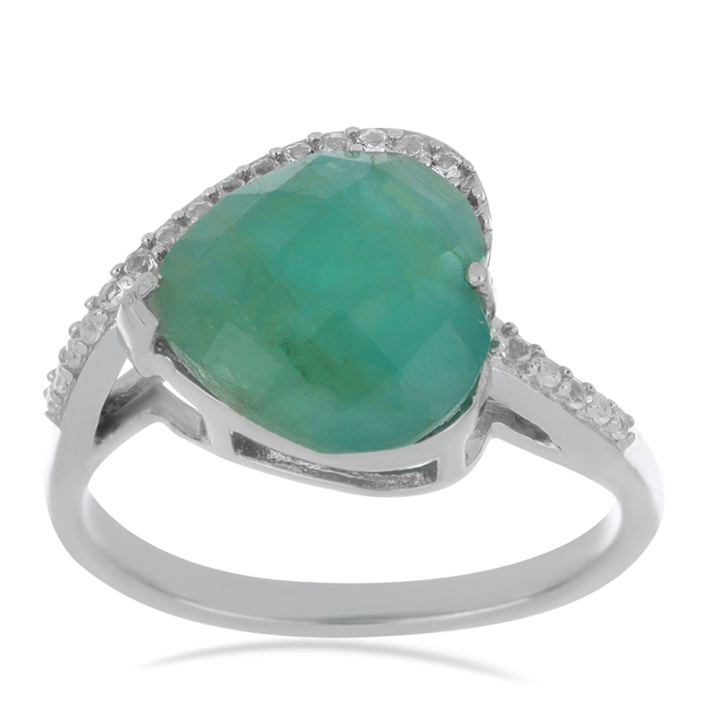 Anillo de Plata con Grandidierita de Anosy y Topacio Blanco 2 