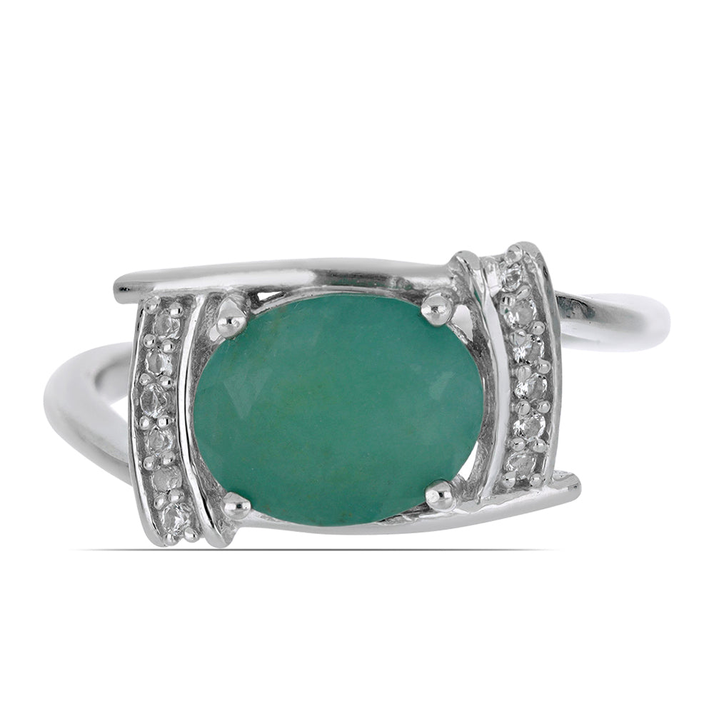 Anillo de Plata con Grandidierita de Anosy y Topacio Blanco