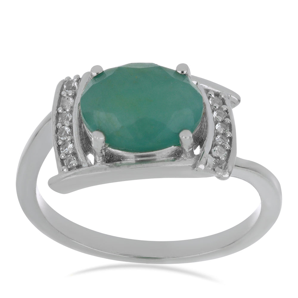 Anillo de Plata con Grandidierita de Anosy y Topacio Blanco 3 