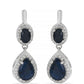 Pendientes de Plata con Zafiro Azul Rosebery y Topacio Blanco