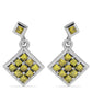 Pendientes de Plata con Diamante Amarillo