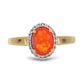 Anillo de Plata Bañada en Oro con Ópalo Naranja de Lega Dembi y Topacio Blanco