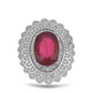 Anillo de Plata con Rubí de Madagascar y Topacio Blanco