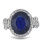 Anillo de Plata con Zafiro Azul Australiano y Topacio Blanco