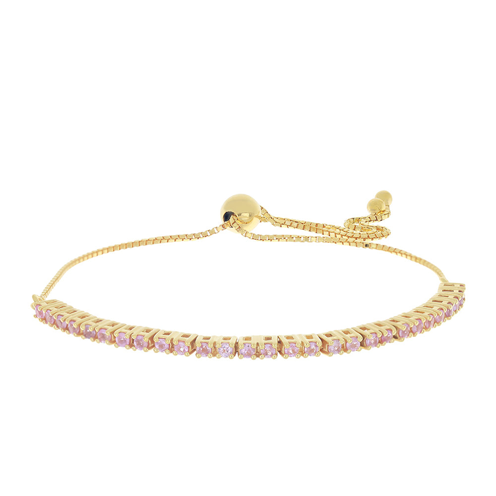 Pulsera de Oro 9K con Zafiro Rosa 1 