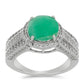 Anillo de Plata con Esmeralda de Brasil y Topacio Blanco
