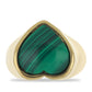Anillo de Plata Bañada en Oro con Malaquita