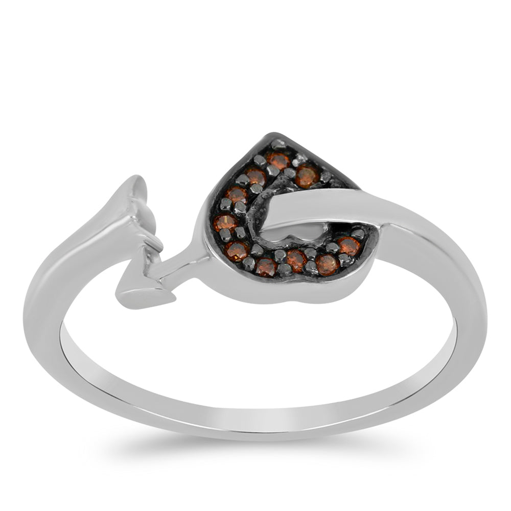 Anillo de Plata con Diamante Rojo