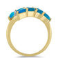 Anillo de Plata Bañada en Oro con Ópalo Azul Paraiba de Etiopía y Topacio Blanco