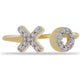 Anillo de Plata Bañada en Oro con Diamante blanco