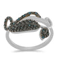 Anillo de Plata con Diamante Azul