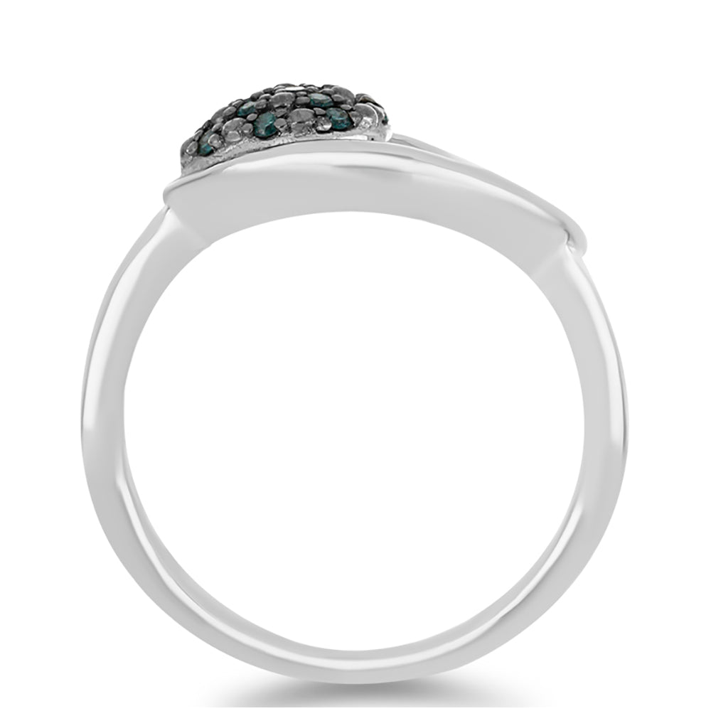 Anillo de Plata con Diamante Azul 1 